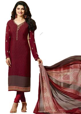 Maroon embroidered crepe salwar 1