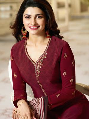 Maroon embroidered crepe salwar 3