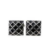 Black Square 3D Checks Formal Shirt Cufflinks Pair for Men Gift Box