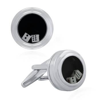 Gambling Dice Formal Shirt Brass Cufflinks Pair Men Gift Box 2