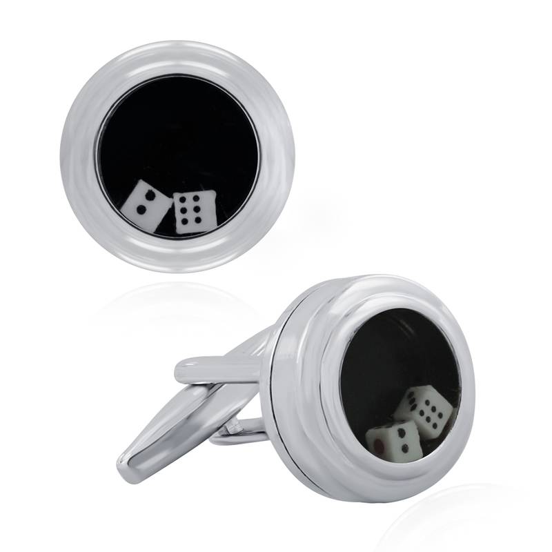 Gambling Dice Formal Shirt Brass Cufflinks Pair Men Gift Box
