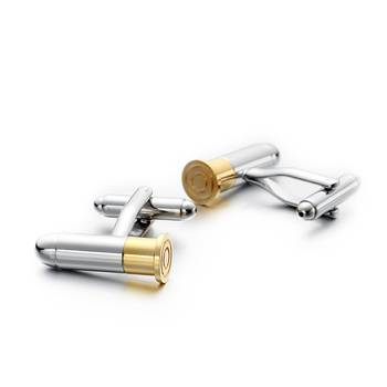 Gold Silver Bullet Formal Shirt Brass Cufflinks Pair Men Gift Box 1