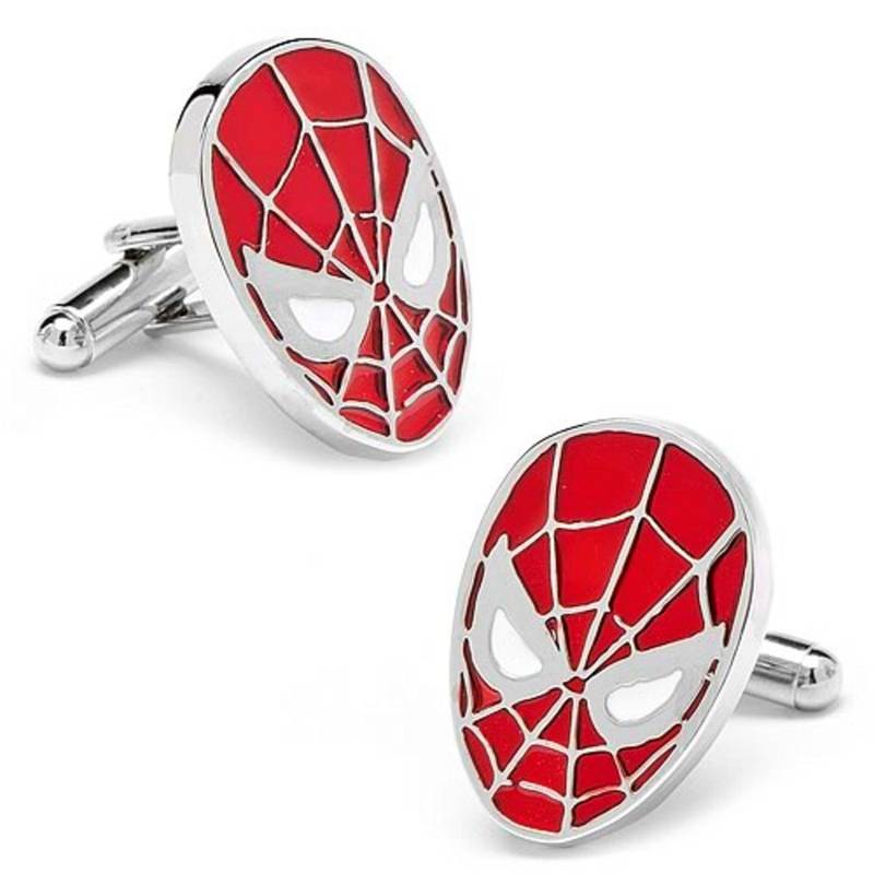 Batman Superman Spiderman Rhodium Plated Enamel Brass Black 3 Pair Of Cufflink Combo Boys Mens