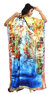 Multi Color Daily Casual Wear Women'S Satin Silk Kaftan 2018 1