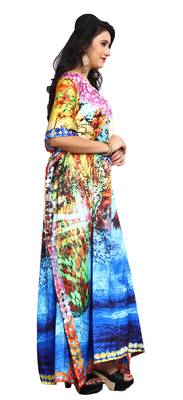 Multi Color Daily Casual Wear Women'S Satin Silk Kaftan 2018 2