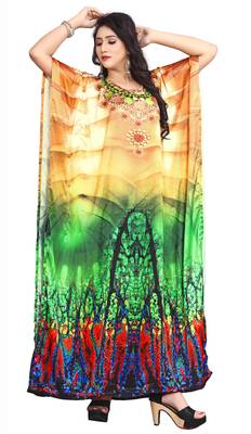 Multi Color Party Wear Digital Printed Kaftan 1