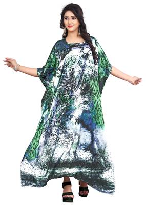 Multi Color Exclusive 3D Digital Printed Satin Silk Kaftan 1