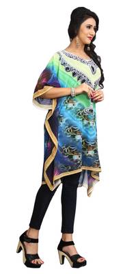 Multi Color Short Party Wear Digital Printed Kaftan 1