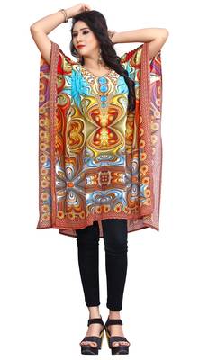 Multi Color 3D Digital Printed Georgette Kaftan 1