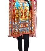 Multi Color 3D Digital Printed Georgette Kaftan