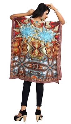 Multi Color Women'S Short 3D Digital Printed Kurta Kaftan For Party Wear 2018 2
