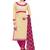 Beige embroidered chanderi salwar