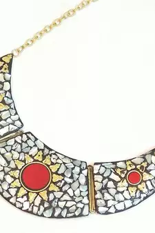 Beautiful tibetan style sun golden hasli choker statement necklaces fashion jewelry