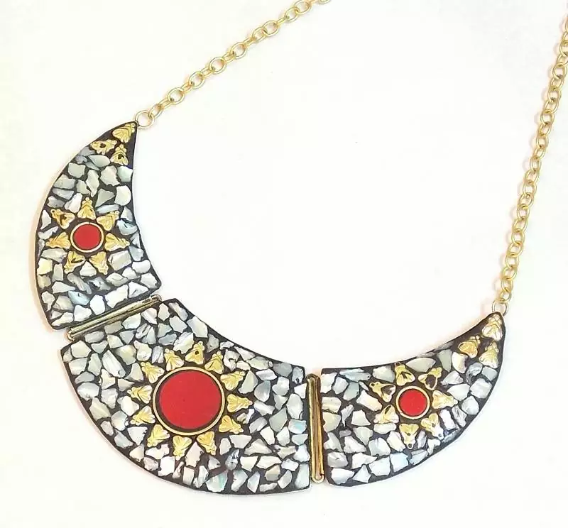 Beautiful tibetan style sun golden hasli choker statement necklaces fashion jewelry
