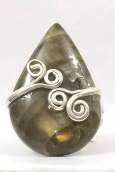 Beautiful drop shape stone ring