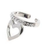 Hollow-out sweat heart crystal punk cool fingernails ring
