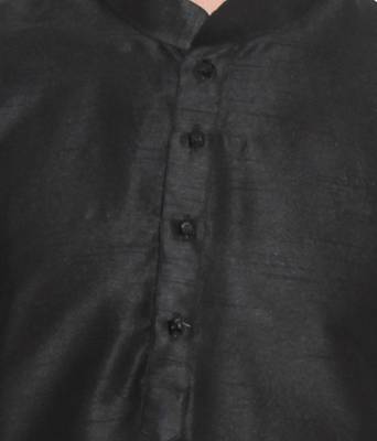 Black Silk Ethnic Indian Traditional Mens Festive Wear Kurta Pyjama 4