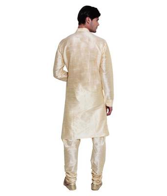 Glod Silk Ethnic Indian Traditional Mens Festive Wear Kurta Pyjama 3