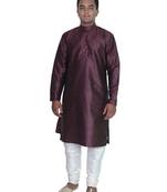 Violet Silk Ethnic Indian Traditional Mens Festive Wear Kurta Pyjama