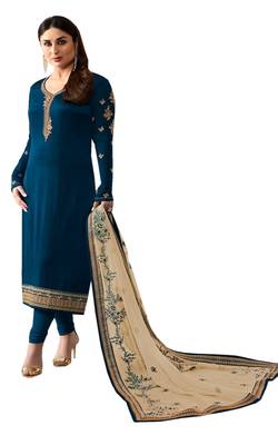 Blue embroidered Satin salwar 1