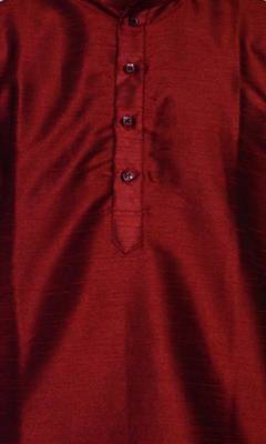 Maroon Silk Ethnic Indian Traditional Mens Festive Wear Kurta Pyjama 4