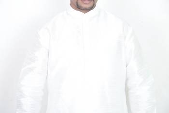 White Silk Ethnic Indian Traditional Mens Festive Wear Kurta Pyjama 4