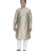 Copper Silk Ethnic Indian Traditional Mens Festive Wear Kurta Pyjama