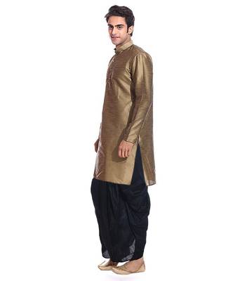 Copper Silk Ethnic Indian Traditional Mens Festive Wear Dhoti Kurta 2