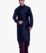 Blue Silk Ethnic Indian Traditional Mens Festive Wear Dhoti Kurta