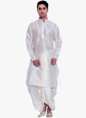 Copper Silk Ethnic Indian Traditional Mens Festive Wear Dhoti Kurta 1