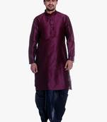 Pink Silk Ethnic Indian Traditional Mens Festive Wear Dhoti Kurta