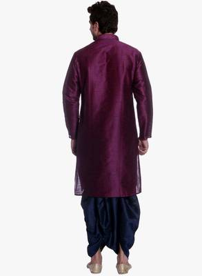 Pink Silk Ethnic Indian Traditional Mens Festive Wear Dhoti Kurta 2