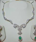 Emerald Green AD-CZ Necklace 013