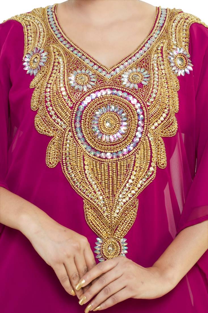 Elegant modern dubai arabian islamic kaftan dress
