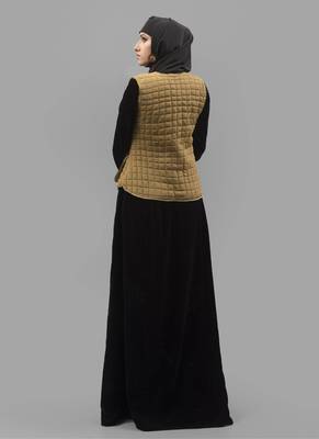 Multicolor Lace Crepe, Velvet Fabric Islamic Maxi Arabian Style Casual Daily Wear Abaya With Hijab 3