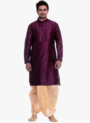 PinkViolat Silk Ethnic Indian Traditional Mens Festive Wear Dhoti Kurta 1