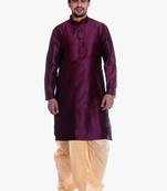 PinkViolat Silk Ethnic Indian Traditional Mens Festive Wear Dhoti Kurta