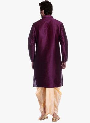PinkViolat Silk Ethnic Indian Traditional Mens Festive Wear Dhoti Kurta 2