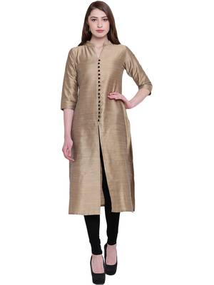 Golden  silk  kurti 1