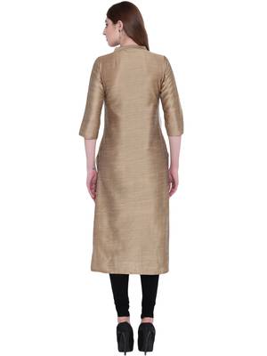 Golden  silk  kurti 2
