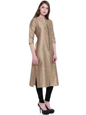 Golden  silk  kurti 3