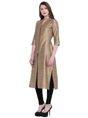 Golden  silk  kurti 4
