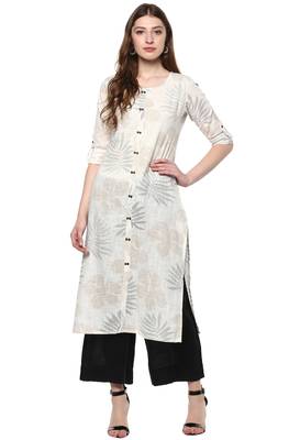 Off white cotton ethnic kurtis 2