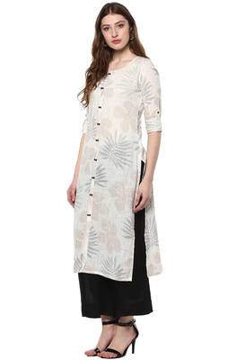 Off white cotton ethnic kurtis 3