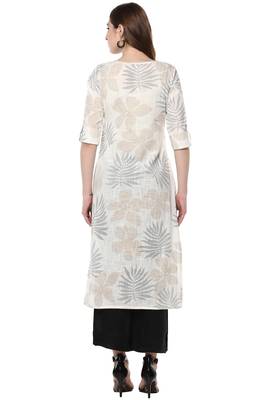 Off white cotton ethnic kurtis 5