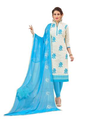 White embroidered cotton salwar 1