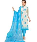 White embroidered cotton salwar