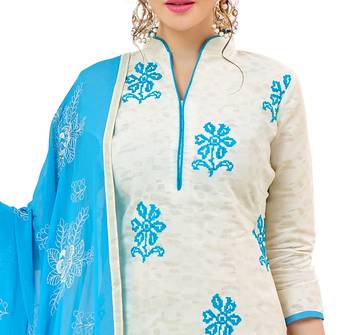 White embroidered cotton salwar 2
