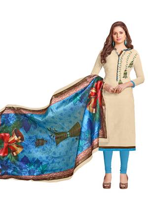 Cream embroidered chanderi salwar 1