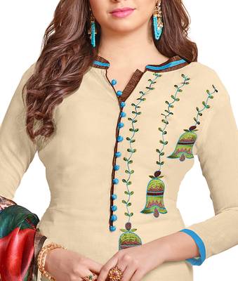 Cream embroidered chanderi salwar 2